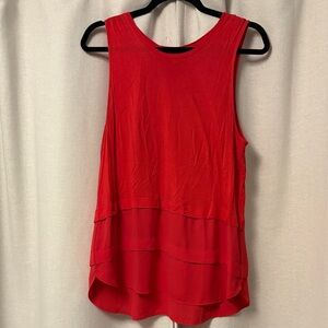 Ann Taylor Vibrant Red Layered Tank Top